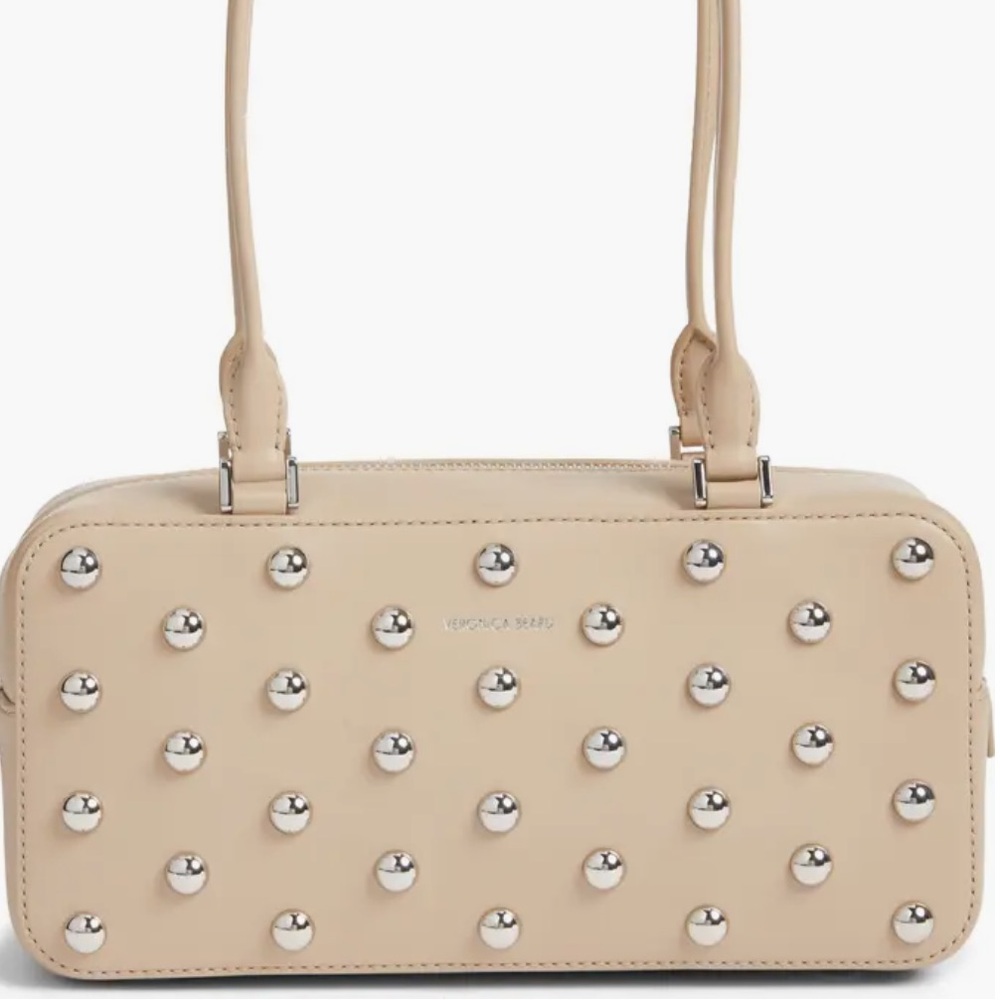 Veronica Beard Studded Boxy Leather Shoulder Bag